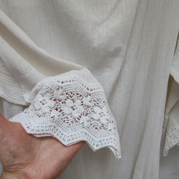 NEW Talbots Shift Dress Swim Coverup plus size 3X white new crochet cotton - Picture 13 of 15